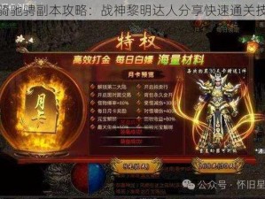 圣骑驰骋副本攻略：战神黎明达人分享快速通关技巧