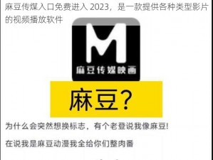 麻豆传煤入口免费进入 2023，是一款提供各种类型影片的视频播放软件