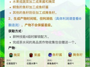 工匠物语：烹饪美食与武器锻造的终极指南——食物配方大揭秘与武器合成秘籍全解析