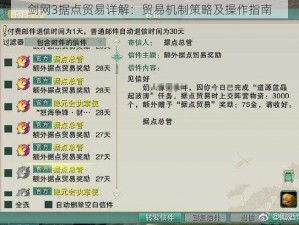 剑网3据点贸易详解：贸易机制策略及操作指南