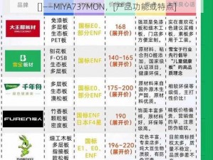 []——MIYA737MON，[产品功能或特点]