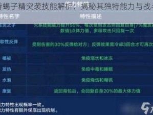 西游蝎子精突袭技能解析：揭秘其独特能力与战斗策略