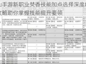 诛仙手游新职业焚香技能加点选择深度解析：攻略助你掌握技能提升要领