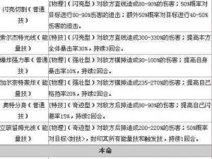 梦想星城维加斯技能属性解析