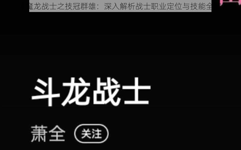 《魔龙战士之技冠群雄：深入解析战士职业定位与技能全解》