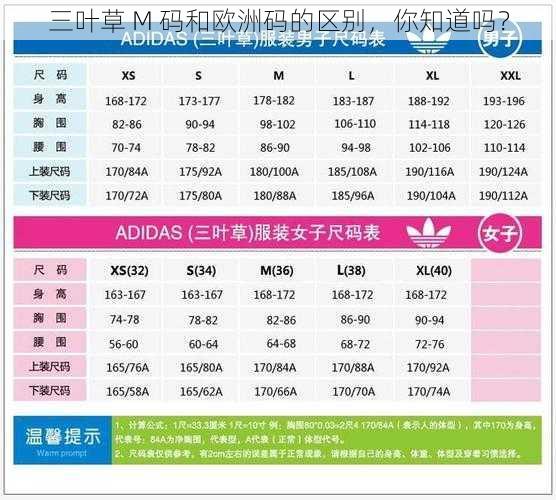 三叶草 M 码和欧洲码的区别，你知道吗？