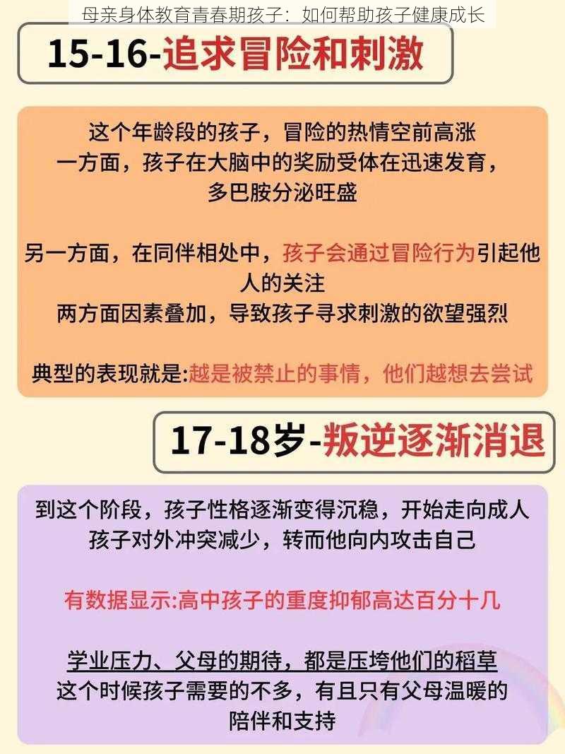 母亲身体教育青春期孩子：如何帮助孩子健康成长