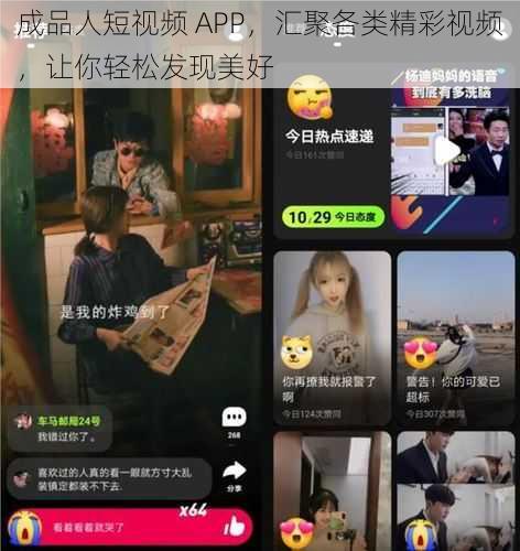 成品人短视频 APP，汇聚各类精彩视频，让你轻松发现美好