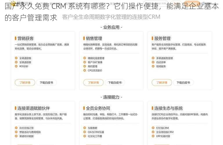 国产永久免费 CRM 系统有哪些？它们操作便捷，能满足企业基本的客户管理需求