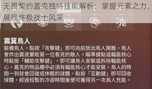 无畏契约盖克独特技能解析：掌握元素之力，展现终极战士风采