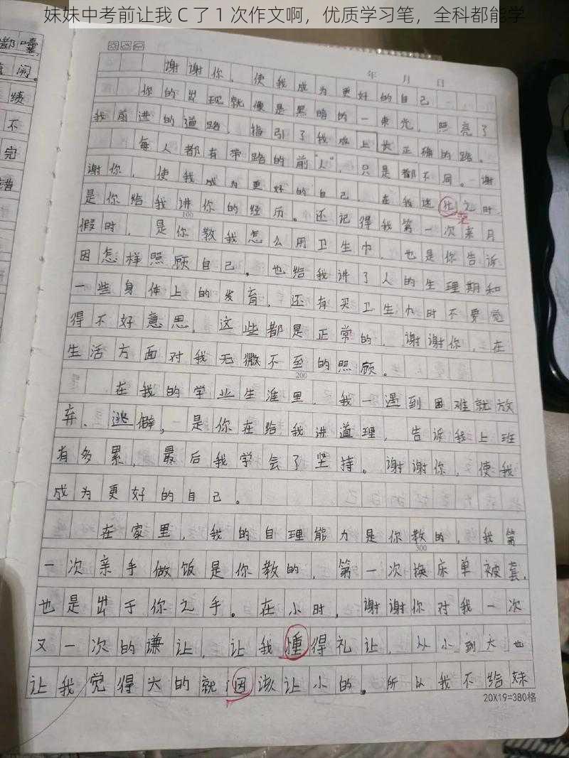 妹妹中考前让我 C 了 1 次作文啊，优质学习笔，全科都能学