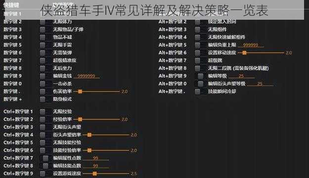 侠盗猎车手IV常见详解及解决策略一览表