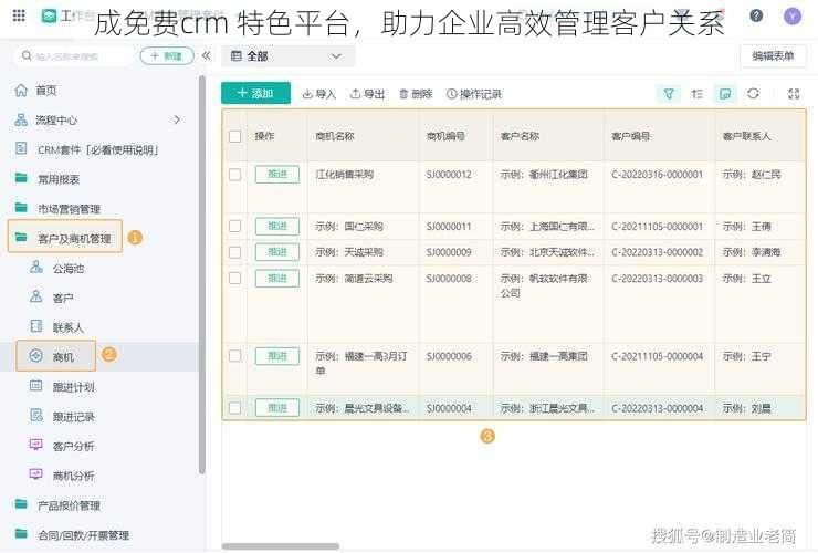 成免费crm 特色平台，助力企业高效管理客户关系