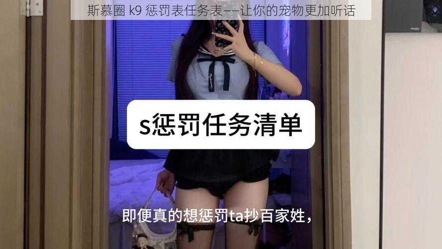 斯慕圈 k9 惩罚表任务表——让你的宠物更加听话