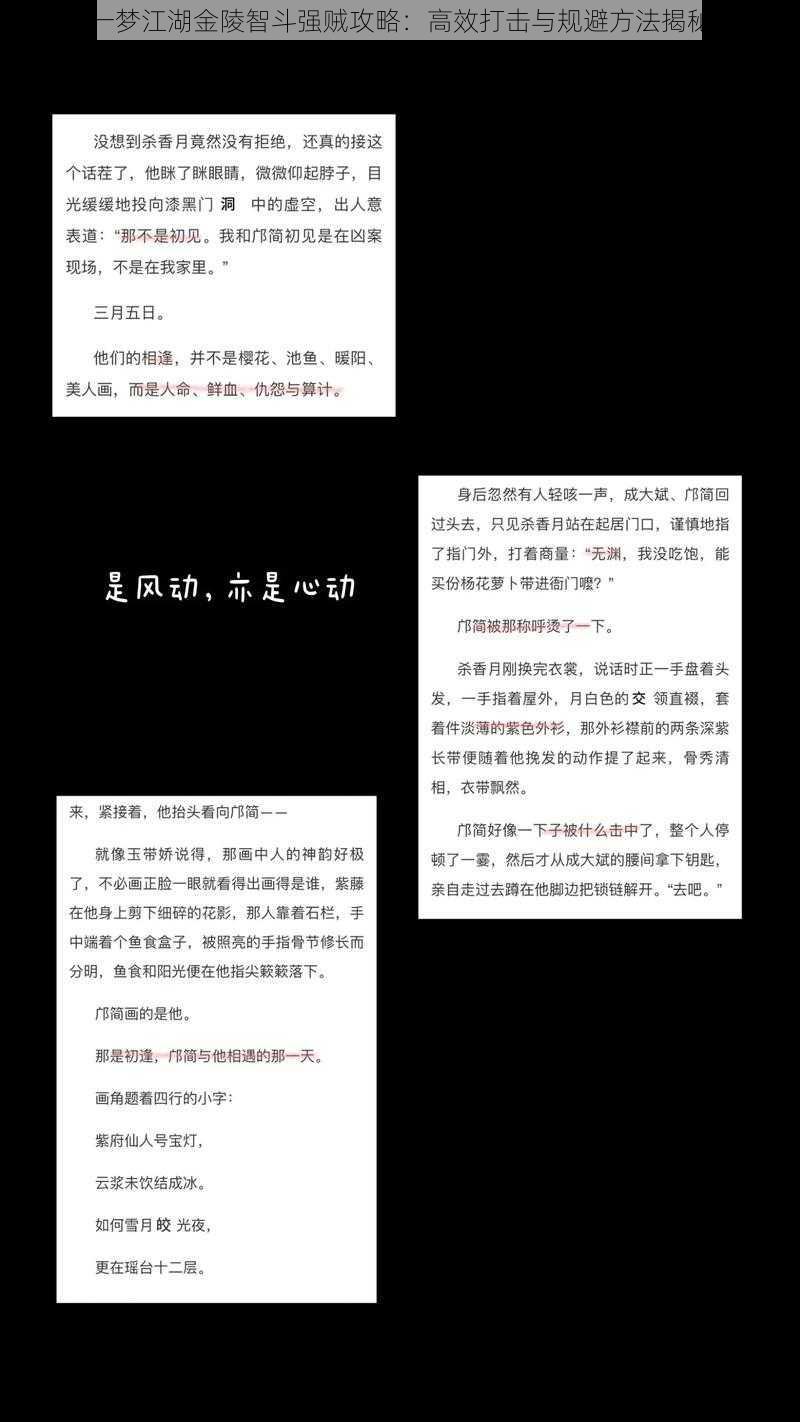 一梦江湖金陵智斗强贼攻略：高效打击与规避方法揭秘