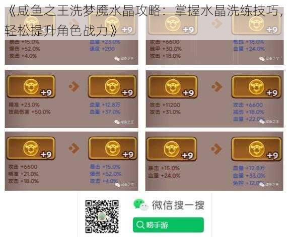《咸鱼之王洗梦魇水晶攻略：掌握水晶洗练技巧，轻松提升角色战力》