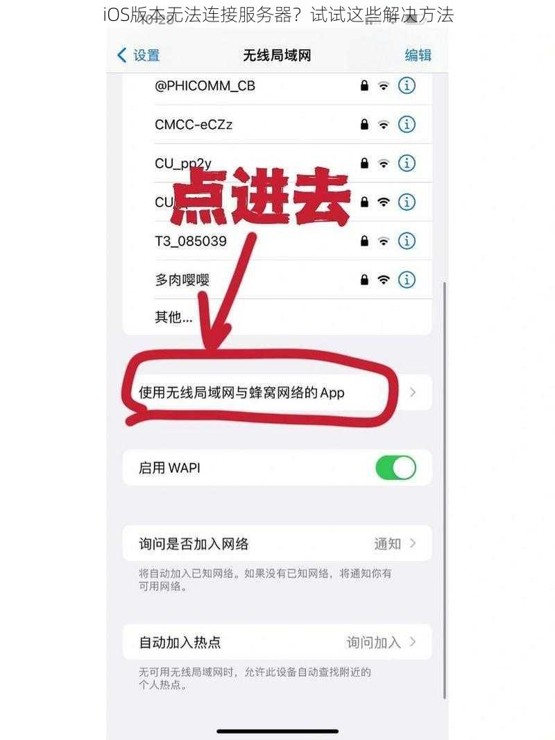 iOS版本无法连接服务器？试试这些解决方法