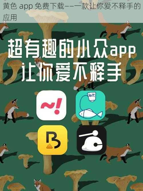 黄色 app 免费下载——一款让你爱不释手的应用