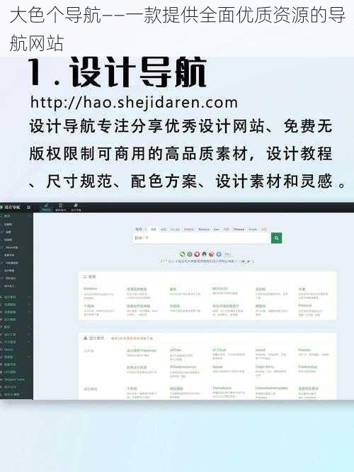 大色个导航——一款提供全面优质资源的导航网站
