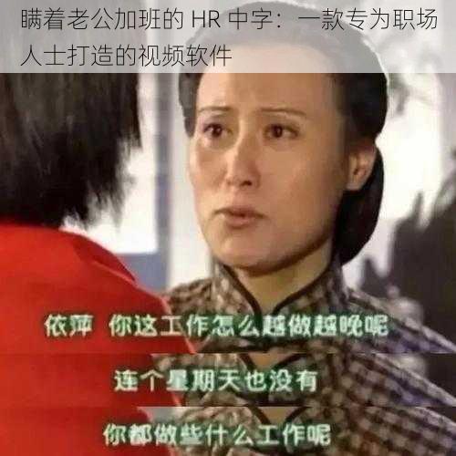 瞒着老公加班的 HR 中字：一款专为职场人士打造的视频软件