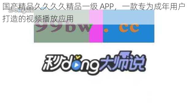 国产精品久久久久精品一级 APP，一款专为成年用户打造的视频播放应用