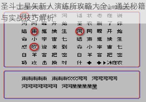 圣斗士星矢新人演练所攻略大全：通关秘籍与实战技巧解析