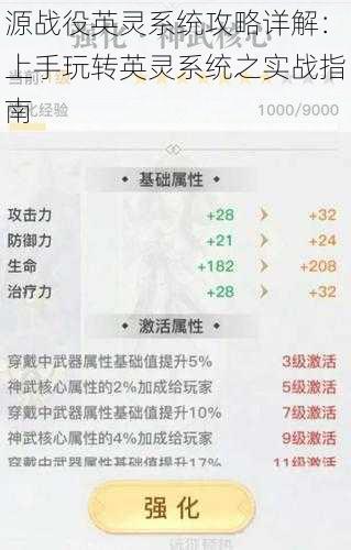 源战役英灵系统攻略详解：上手玩转英灵系统之实战指南