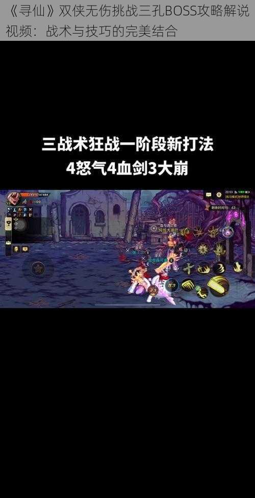 《寻仙》双侠无伤挑战三孔BOSS攻略解说视频：战术与技巧的完美结合