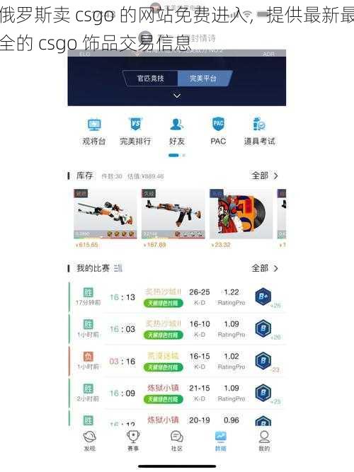 俄罗斯卖 csgo 的网站免费进入，提供最新最全的 csgo 饰品交易信息