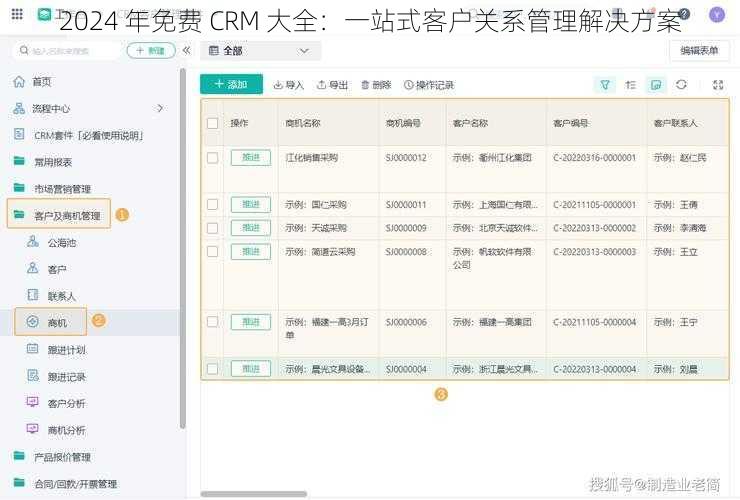 2024 年免费 CRM 大全：一站式客户关系管理解决方案