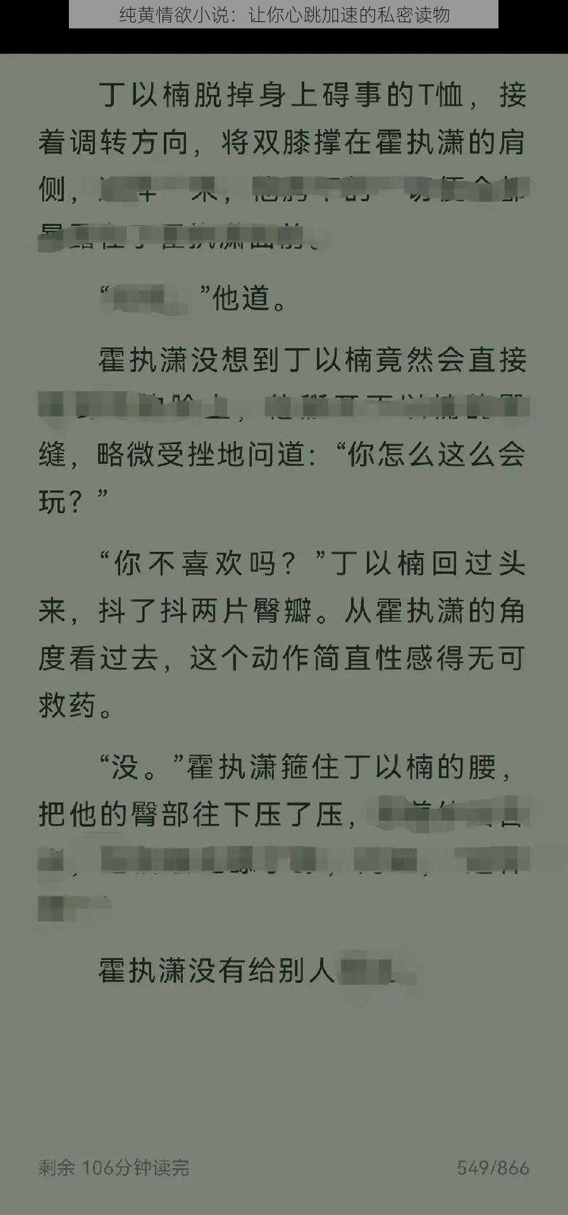 纯黄情欲小说：让你心跳加速的私密读物