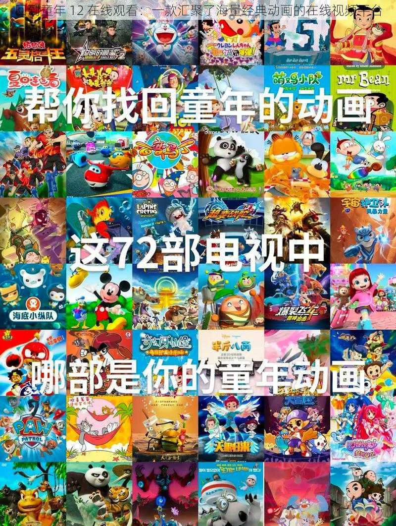 回到童年 12 在线观看：一款汇聚了海量经典动画的在线视频平台