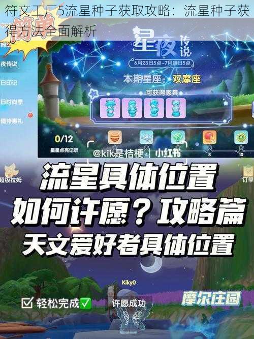 符文工厂5流星种子获取攻略：流星种子获得方法全面解析