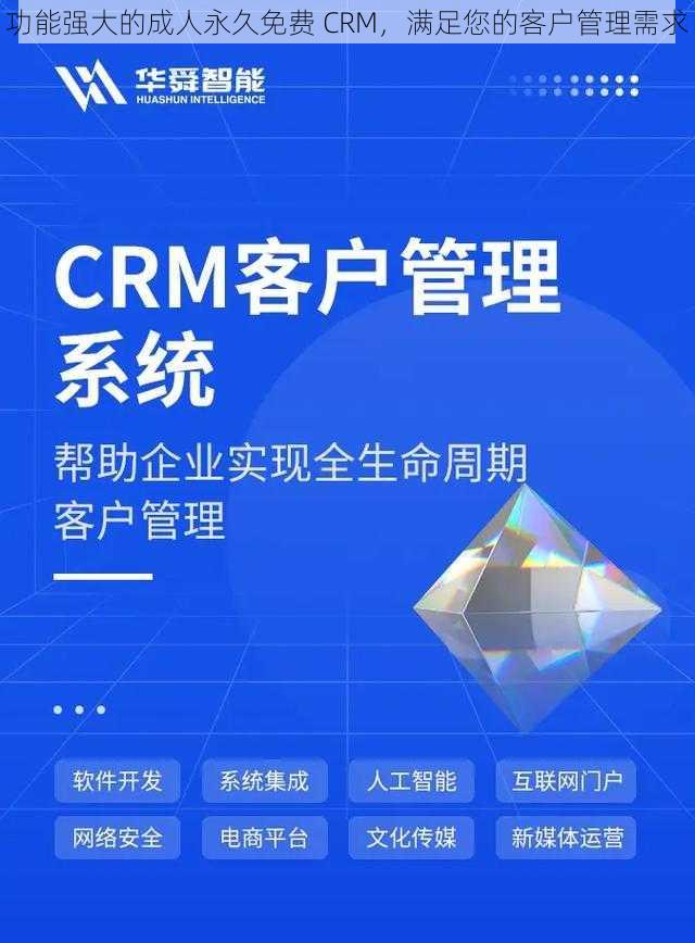 功能强大的成人永久免费 CRM，满足您的客户管理需求