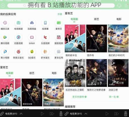 拥有看 B 站播放功能的 APP