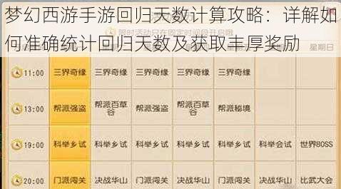 梦幻西游手游回归天数计算攻略：详解如何准确统计回归天数及获取丰厚奖励