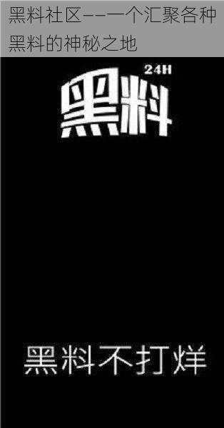 黑料社区——一个汇聚各种黑料的神秘之地