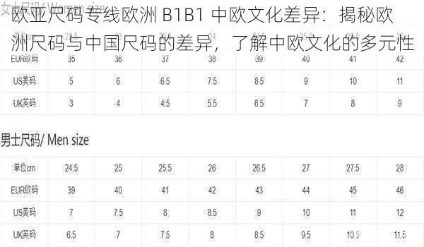 欧亚尺码专线欧洲 B1B1 中欧文化差异：揭秘欧洲尺码与中国尺码的差异，了解中欧文化的多元性