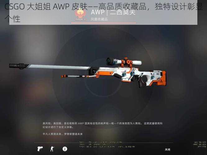 CSGO 大姐姐 AWP 皮肤——高品质收藏品，独特设计彰显个性