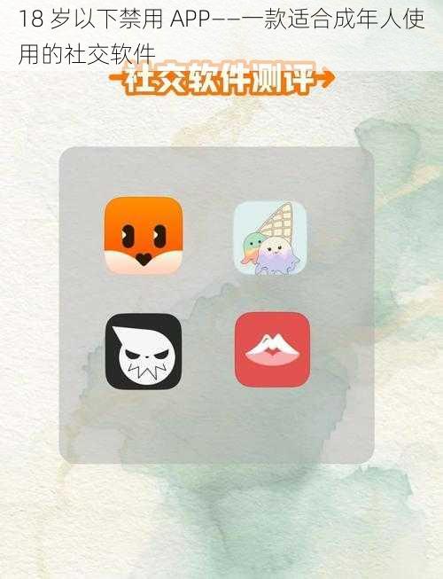 18 岁以下禁用 APP——一款适合成年人使用的社交软件